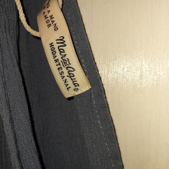 Mar del Agua blue dress high slits low cut - Picture 4 of 5